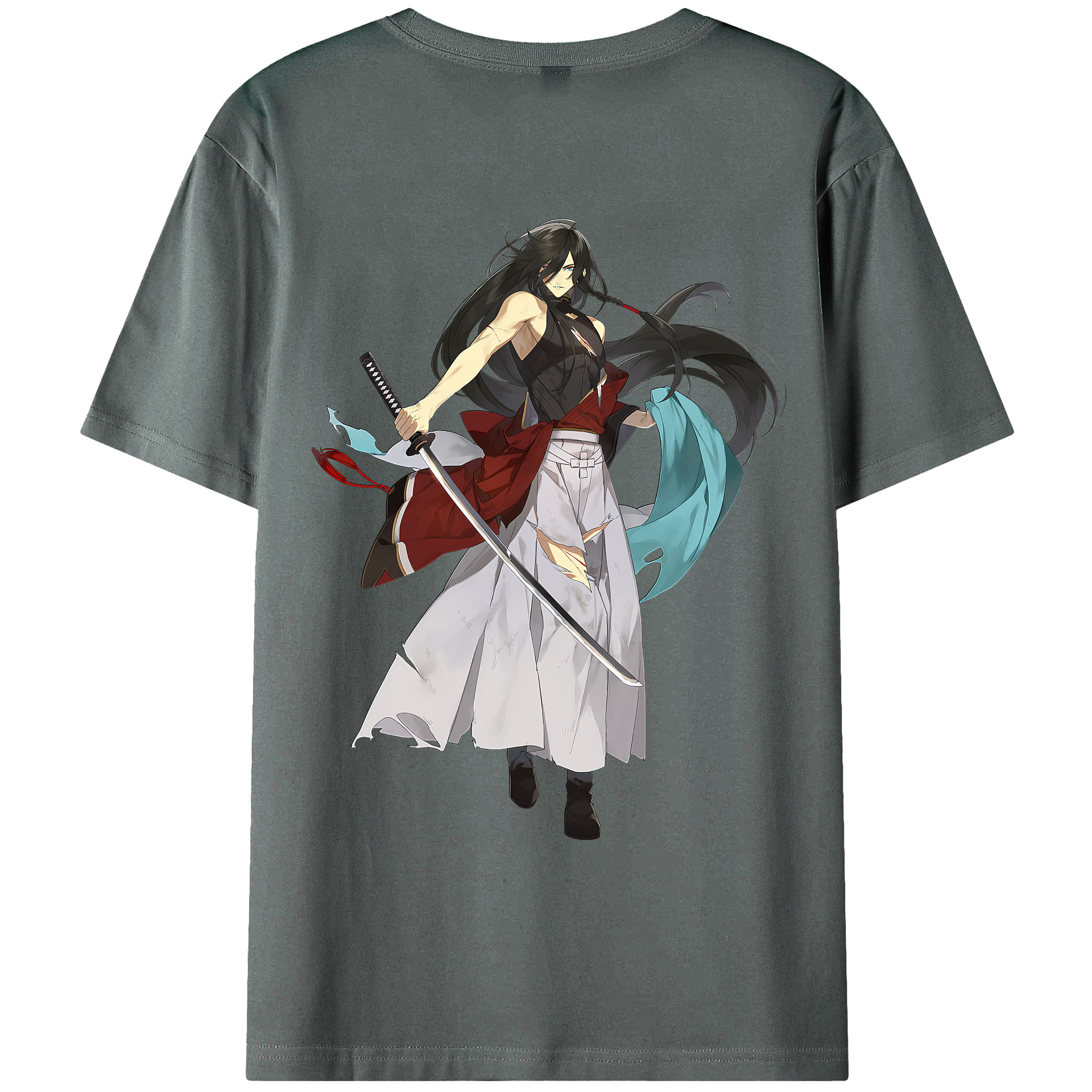 （画像用） 刀剣乱舞 Touken Ranbu 綿100％ メンズ半袖Tシャツ（バックプリント） 通気性